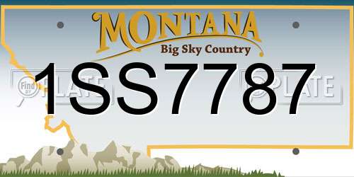1SS7787 Montana License Plate