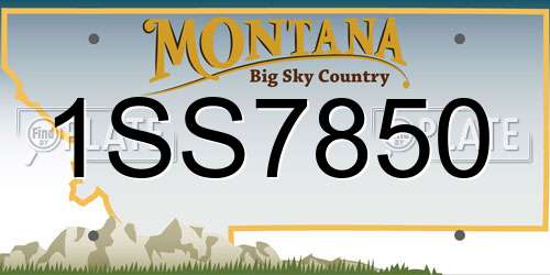 1SS7850 Montana License Plate