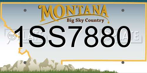 1SS7880 Montana License Plate