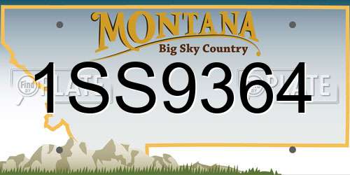1SS9364 Montana License Plate