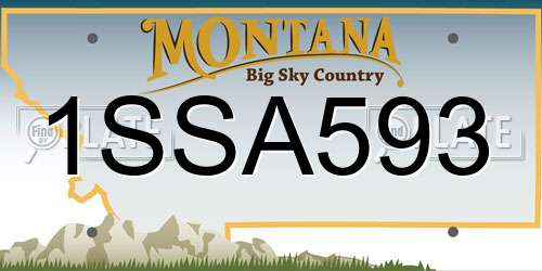 1SSA593 Montana License Plate