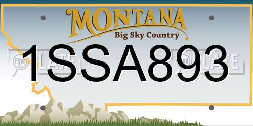 1SSA893 Montana License Plate