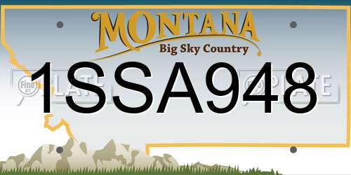 1SSA948 Montana License Plate
