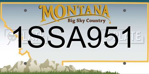 1SSA951 Montana License Plate
