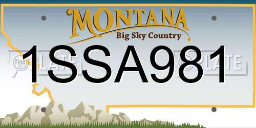 1SSA981 Montana License Plate