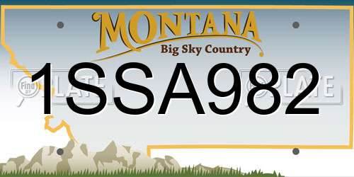 1SSA982 Montana License Plate