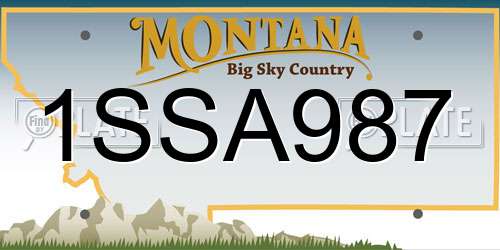 1SSA987 Montana License Plate