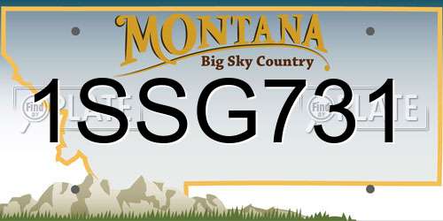 1SSG731 Montana License Plate