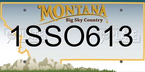 1SSO613 Montana License Plate