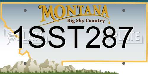 1SST287 Montana License Plate