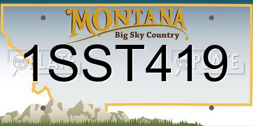 1SST419 Montana License Plate