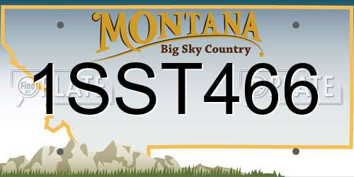 1SST466 Montana License Plate