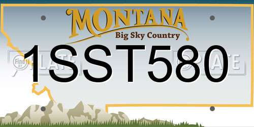 1SST580 Montana License Plate