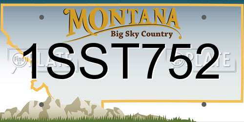 1SST752 Montana License Plate