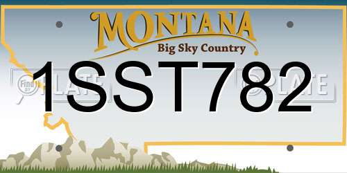 1SST782 Montana License Plate