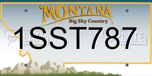 1SST787 Montana License Plate