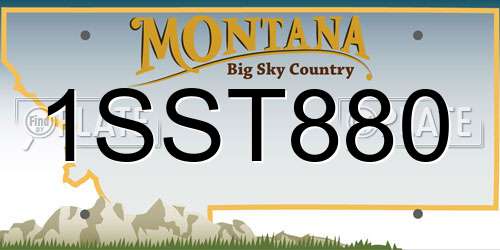 1SST880 Montana License Plate