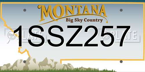 1SSZ257 Montana License Plate