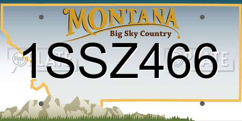 1SSZ466 Montana License Plate