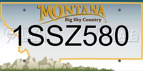 1SSZ580 Montana License Plate