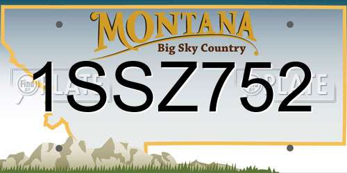 1SSZ752 Montana License Plate