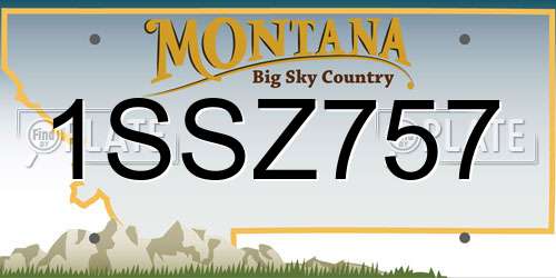 1SSZ757 Montana License Plate