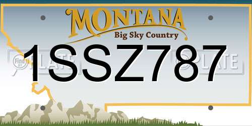 1SSZ787 Montana License Plate