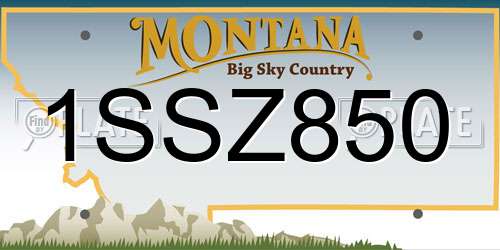 1SSZ850 Montana License Plate