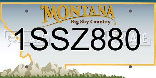 1SSZ880 Montana License Plate
