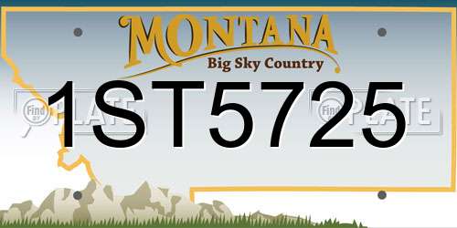 1ST5725 Montana License Plate