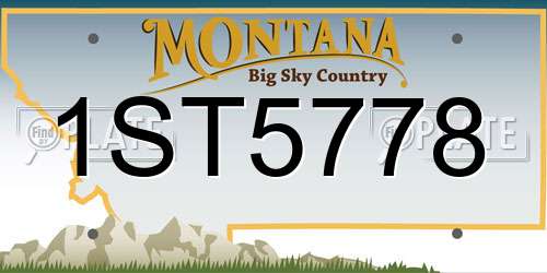 1ST5778 Montana License Plate