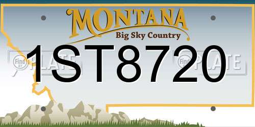 1ST8720 Montana License Plate