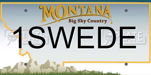 1SWEDE Montana License Plate