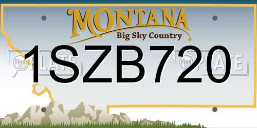 1SZB720 Montana License Plate