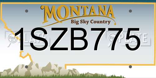 1SZB775 Montana License Plate