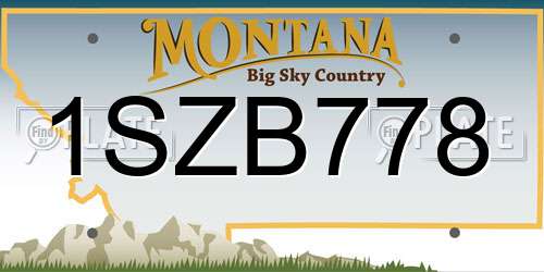 1SZB778 Montana License Plate