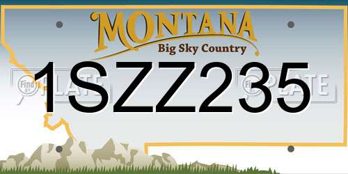 1SZZ235 Montana License Plate