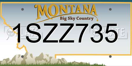 1SZZ735 Montana License Plate