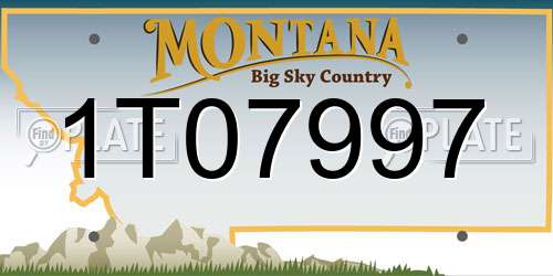 1T07997 Montana License Plate