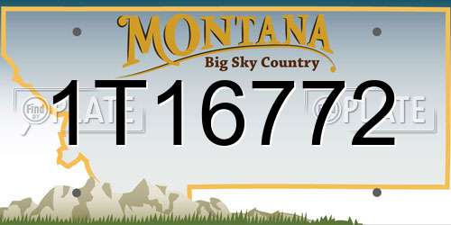 1T16772 Montana License Plate