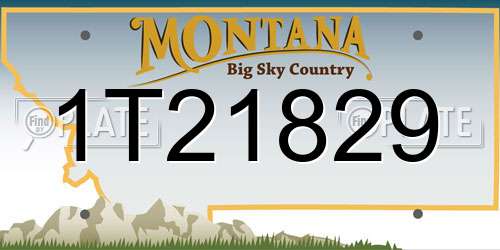 1T21829 Montana License Plate
