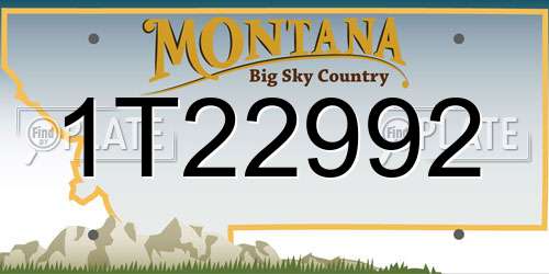 1T22992 Montana License Plate