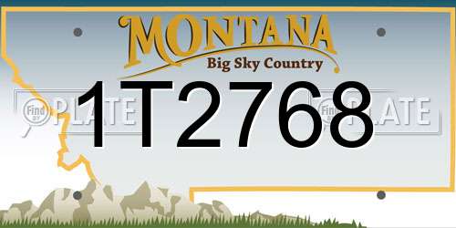 1T2768 Montana License Plate