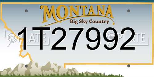 1T27992 Montana License Plate