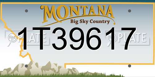 1T39617 Montana License Plate