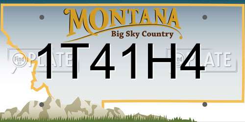 1T41H4 Montana License Plate