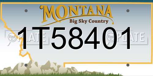 1T58401 Montana License Plate