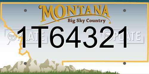 1T64321 Montana License Plate