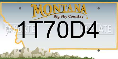 1T70D4 Montana License Plate