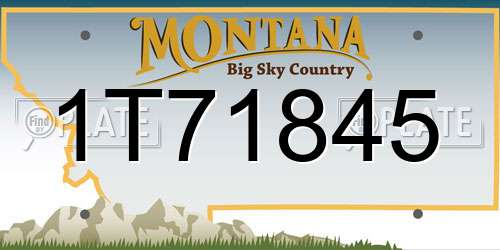 1T71845 Montana License Plate